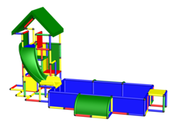 Quadro Universal with Curved Slide and Pool XXL C0136